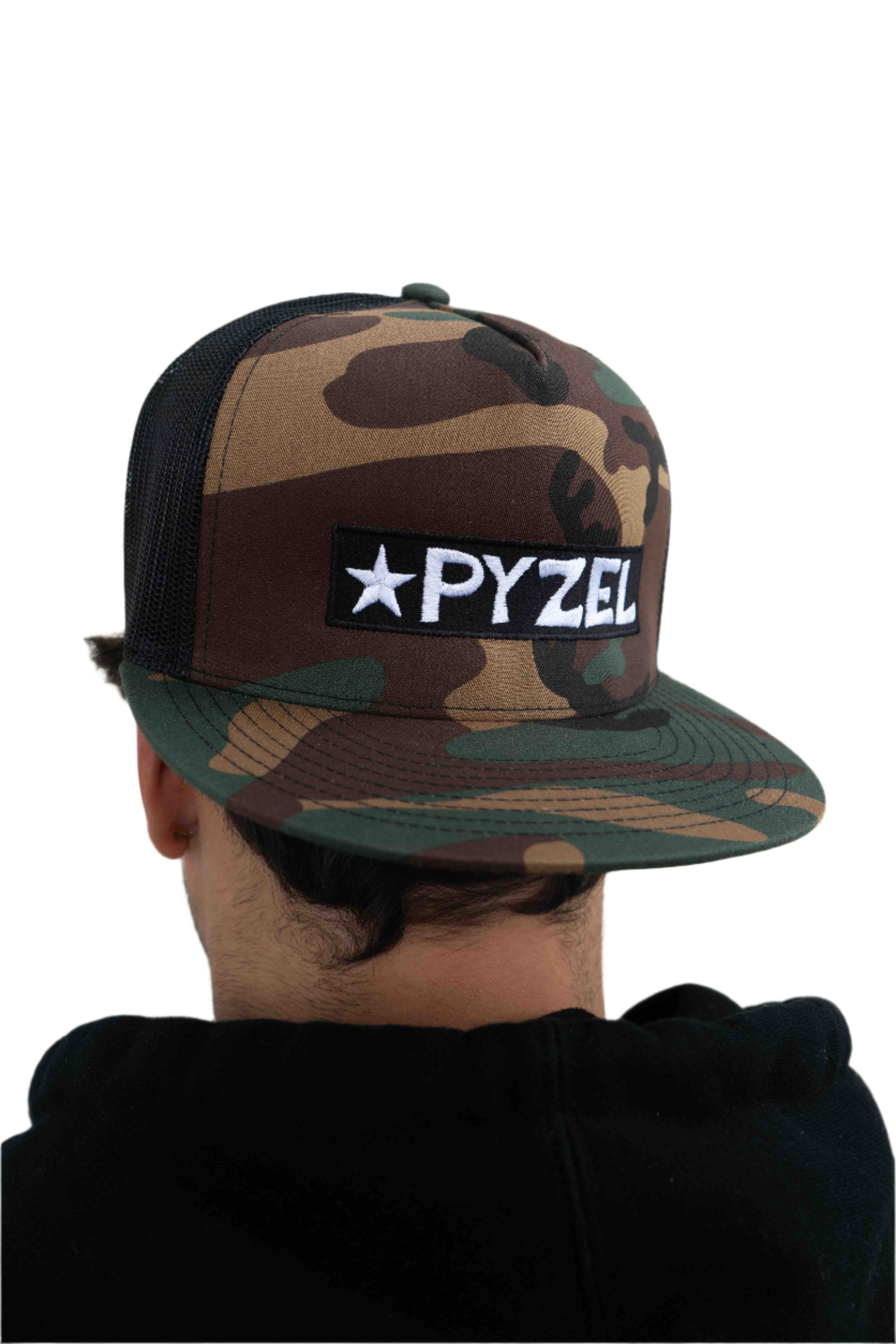 Pyzel Bar Logo Trucker Hat, Camo