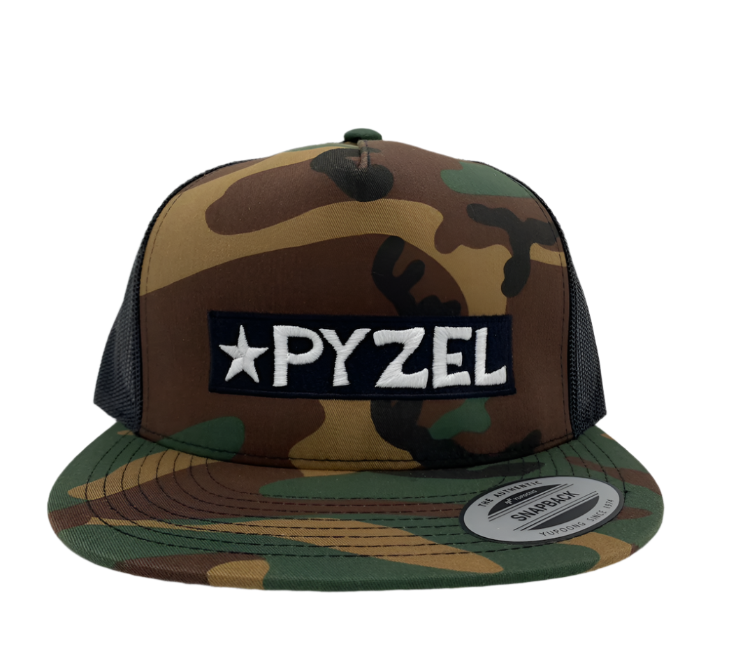 Pyzel Bar Logo Trucker Hat, Camo