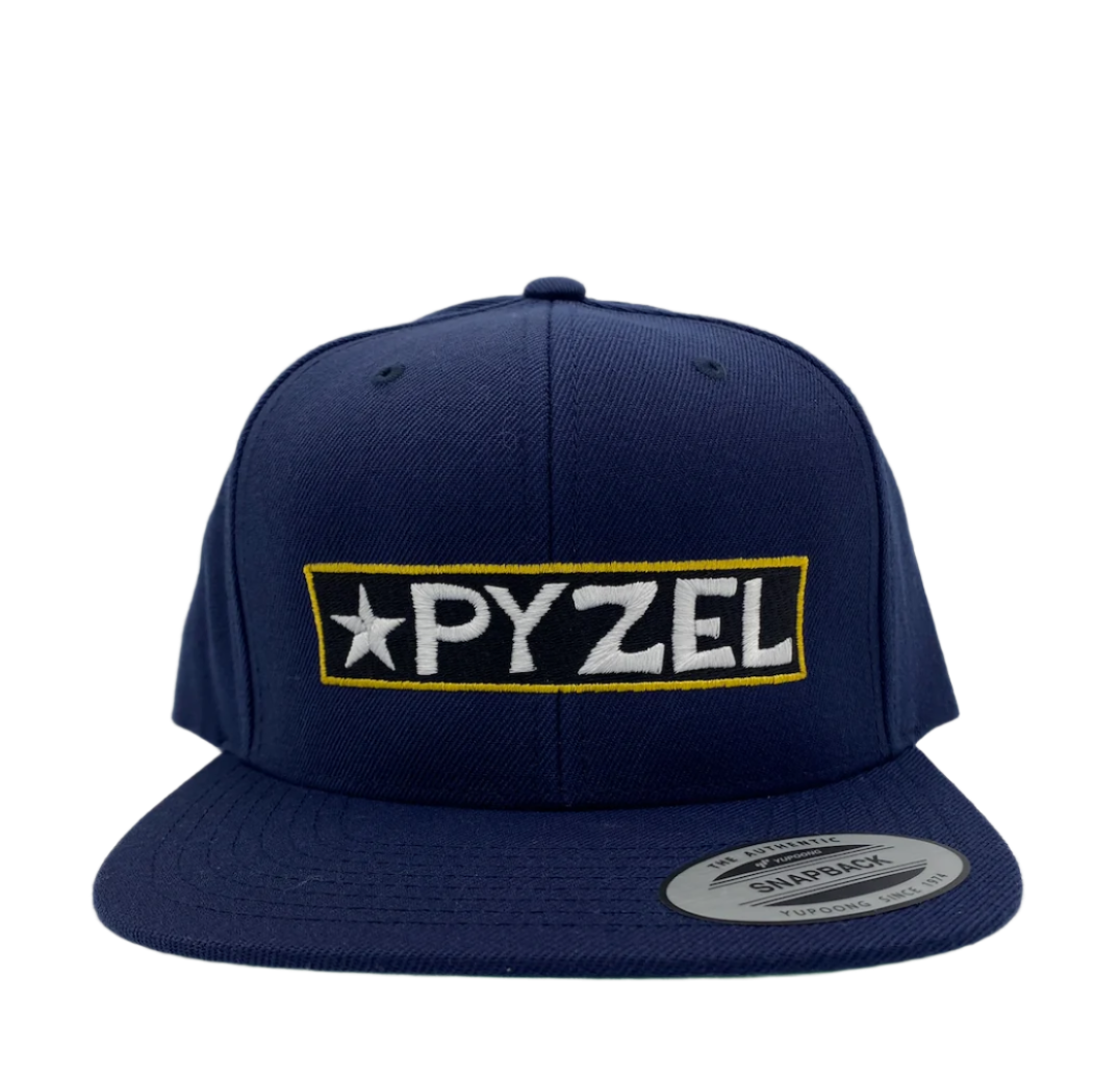 Pyzel Large Gold Label Snapback Hat, Navy