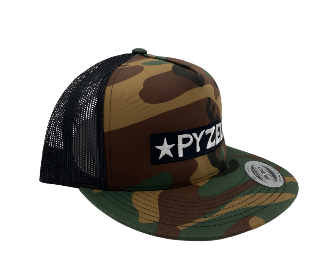 Pyzel Bar Logo Trucker Hat, Camo