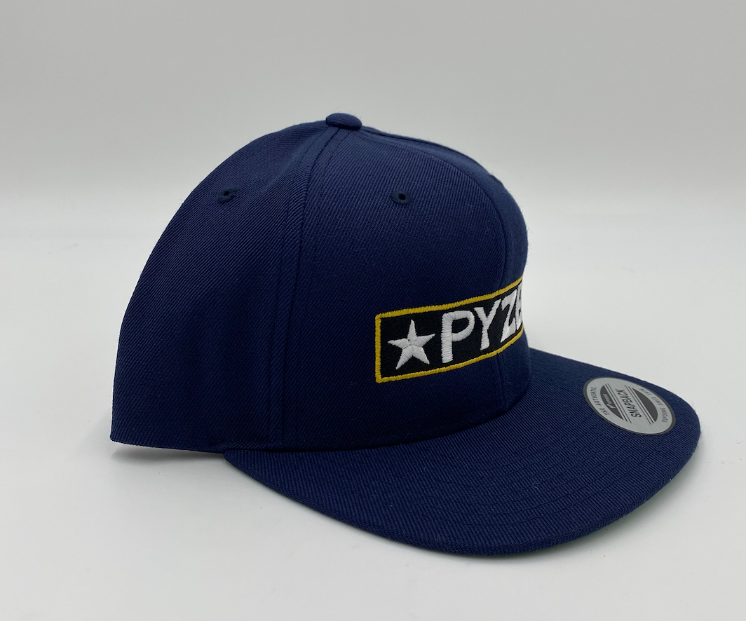 Pyzel Large Gold Label Snapback Hat, Navy