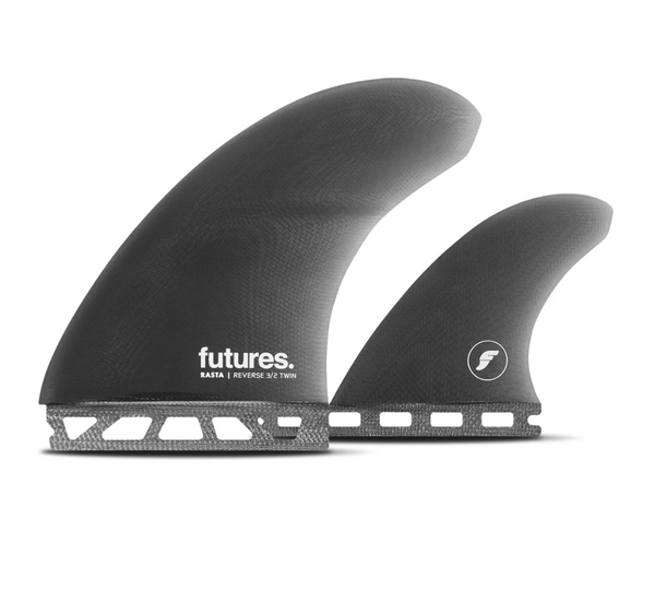 Futures Rasta Reverse 3/2 Twin + Trailer Surf Fins | Pyzel Surfboards